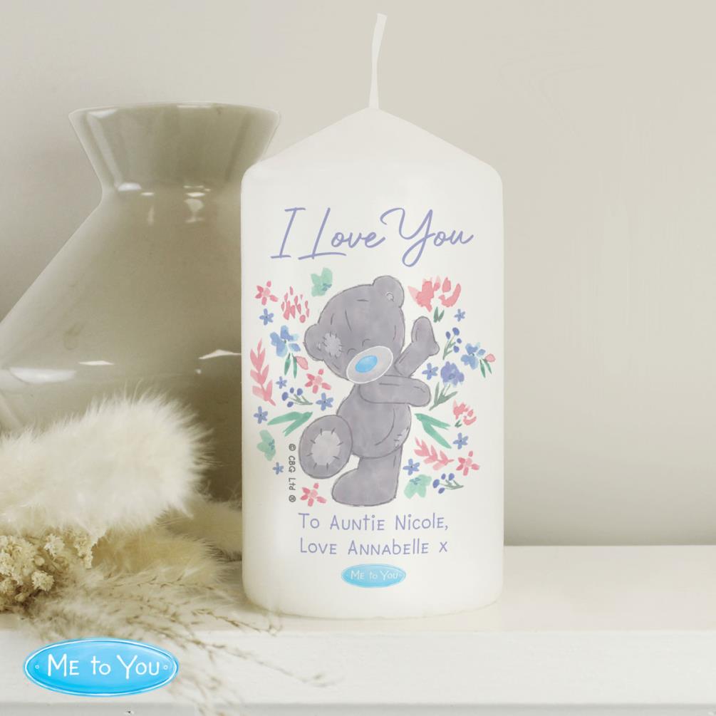 Personalised Me to You Floral Pillar Candle Extra Image 3